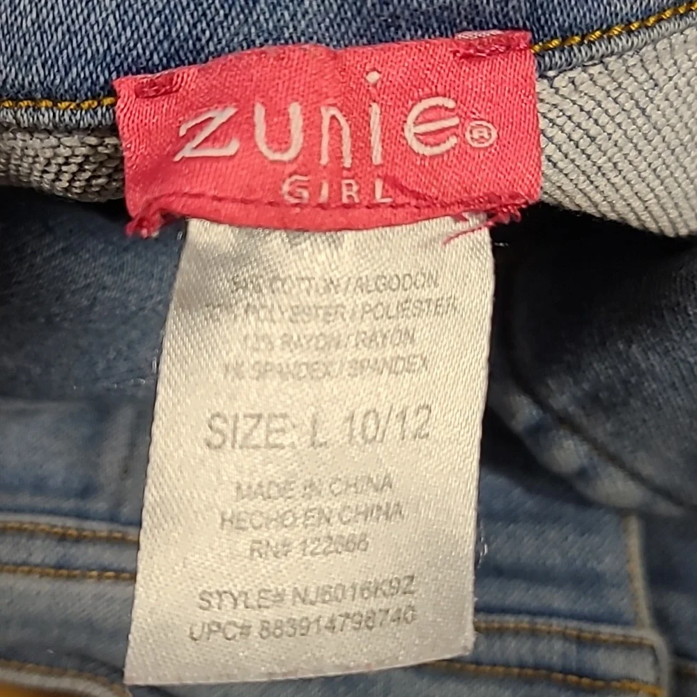 ZUNIE, L, 10/12, GIRLS 2022 BUTTON STRECH DENIM JEAN PRE-OWNED TRUCKER JACKET